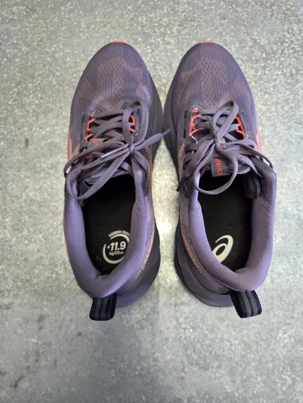 Asics Novablast 5 In Grey/Purple/Coral Reef Womens Size 9.5/ Mens Size 8 - Picture 7 of 10